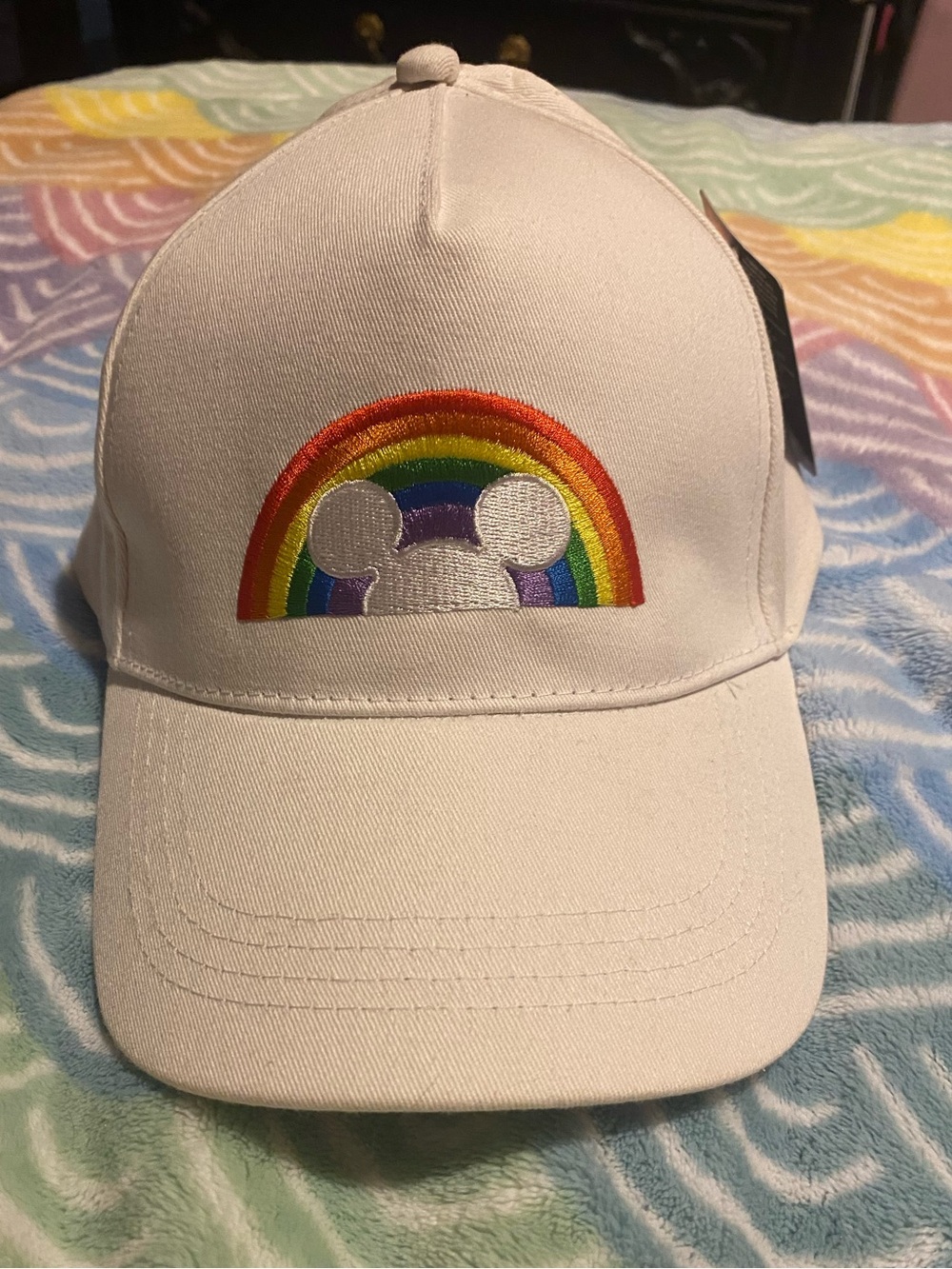 White Rainbow Embroidered Cap - Disney Pride Collection